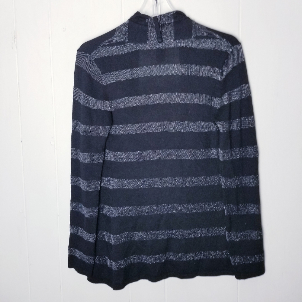 White House Black Market Cardigan Women Size XS Shimmer Stripe Open Front - Picture 4 of 11
